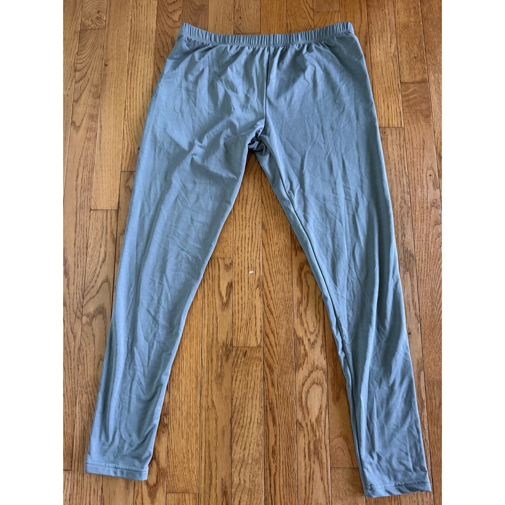 Weerti Fleece Lined Moisture Wicking Thermal Underwear Leggings Gray Womens L